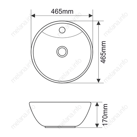 Накладная раковина melana mln-7010