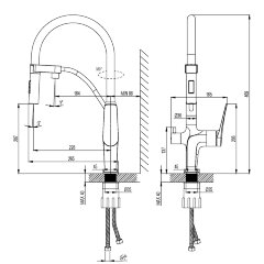 Смеситель Lemark Comfort LM3074C-Yellow для кухни с гибким изливом, с подключением к фильтру с питье