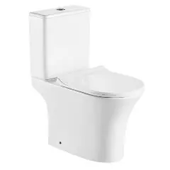 Унитаз-компакт AZARIO FRETTA ROUND 650x340x790 напольный, безободковый в комплекте с бачком и сиденьем микролифт (AZ-7121)