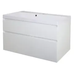 Комплект тумба Azario Velluto 100 1000х450х660 подвесная, с раковиной Slim 100, белый матовый (CS000