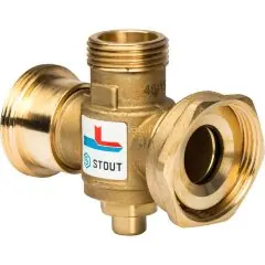 Термостатический смесительный клапан G 1"1/2M-G 1"1/2F-G 1"M 70°С Stout