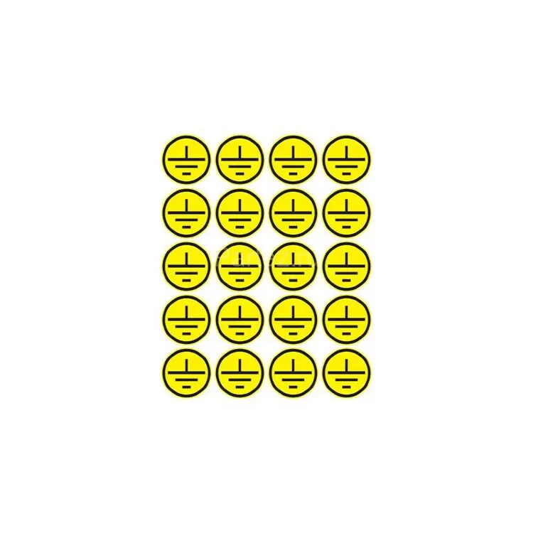 Наклейка знак электробезопасности "Заземление" d20мм (20шт на листе) Rexant 56-0010