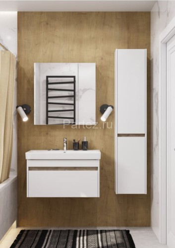 Тумба под раковину Акватон Марти 80 см, подвесная, цвет белый (1A283201MY010)