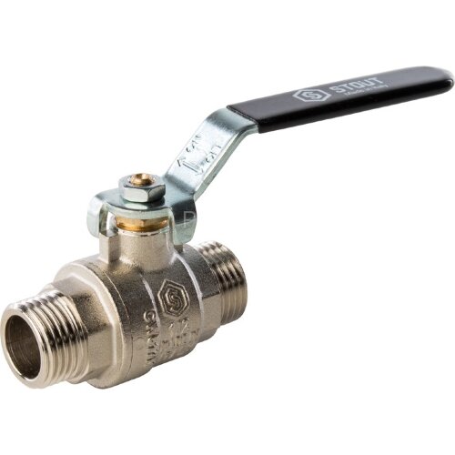 Кран шаровой полнопроходной НР/НР рычаг 1/2" Stout