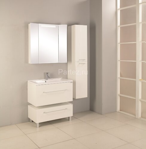 Зеркало-шкаф AQUATON Мадрид 80М с подсветкой, белое (1A175202MA010)