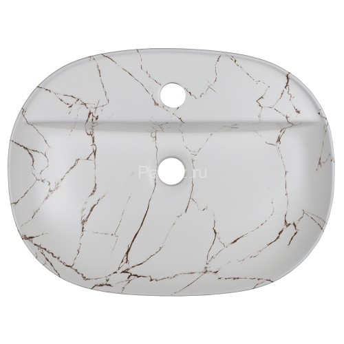 Раковина накладная Azario 505х385х120 овальная, светлый мрамор (AZ-2202-M851)