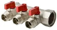 Коллектор с отсекающими кранами 1&quot;х2х1/2&quot; VALTEC