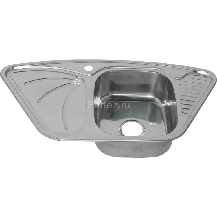Мойка 9550А MELANA 0,8/180 врезная угловая с сифоном (222 A t *7)