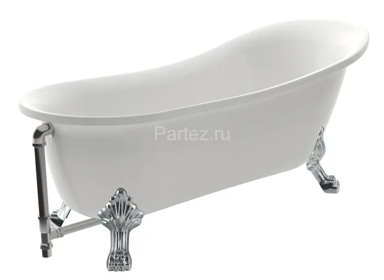 Ванна акриловая AZARIO CARDIFF 1700x760x800 свободностоящая, в комплекте с сифоном и металлическими 