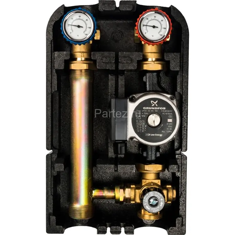 Насосная группа с 3-х ходовым приводным смесителем 1" с насосом Grundfos UPSO 25-65, 29 kW STOUT