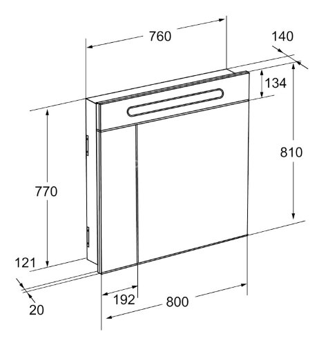 Зеркальный шкаф Roca Victoria Nord 80, 80*14*81 см, белый (Z.RU90.0.003.3)