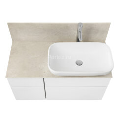 Тумба под раковину AQUATON Мишель 100 подвесная, дуб эндгрейн, белый (1A244101MIX40)