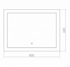 Зеркало AZARIO Норма New 800*600 c подсветкой и диммером, сенсор выкл+подогрев+ часы внешн настройки