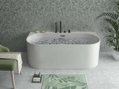 Ванна акриловая Azario BRADFORD 1700х800х580 пристенная, в комплекте с сифоном и металлической рамой