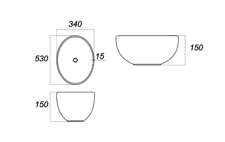 Раковина Sanita Luxe Ringo 530х340х15, белая (WB.CT/Ringo/53-N/WHT.G/S1)
