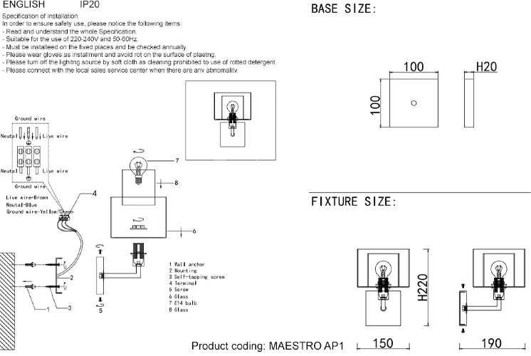 Бра Crystal Lux MAESTRO AP1 CHROME
