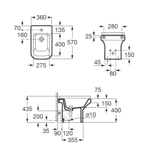 Z DAMA-N Биде напольное, 570 мм