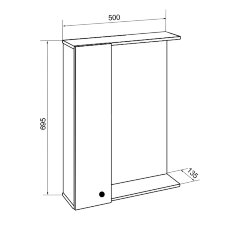 Зеркало-шкаф Loranto Моника 50 500х695х135 без светильника, левостороннее (CS00047786)