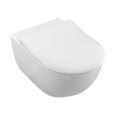 Унитаз подвесной Villeroy&amp;Boch SUBWAY 2.0, безободковый, сиденье микролифт (5614R201)