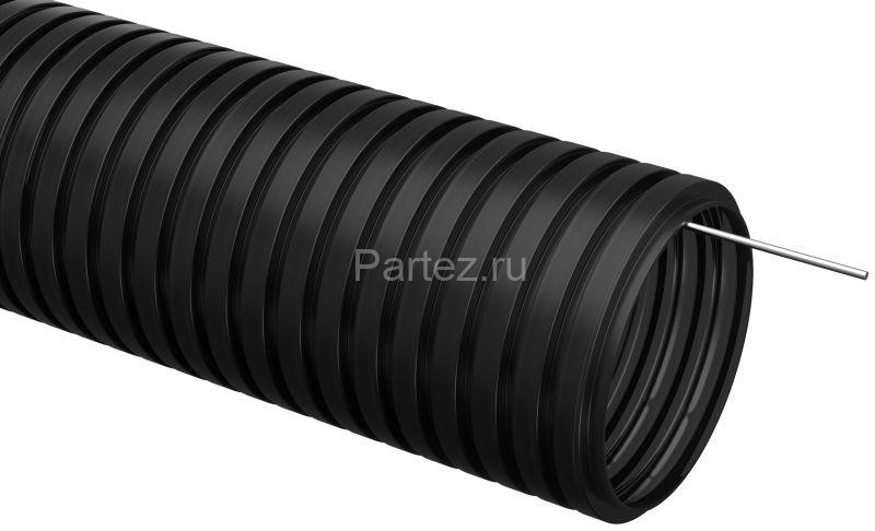 Труба гофрированная ПНД d16мм с протяжкой черн. (уп.100м) IEK CTG20-16-K02-100-1