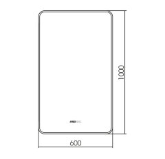 Зеркало AZARIO INCANTO 600х1000 - 3.1 ЖК-часы, подогрев, сенсорный выключатель с функцией диммера (L
