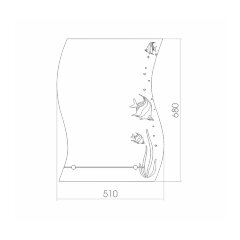 Зеркало LORANTO Немо 510х680, с полкой, с рисунком