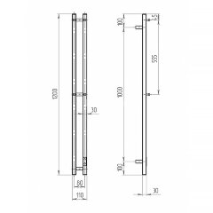 Полотенцесушитель электрический ДВИН X neo 120/10 К диммер Полированный (4657763847036)