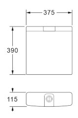 Бачок пластиковый AZARIO 375x115x390 с соединительной трубой, белый (AZ-214)
