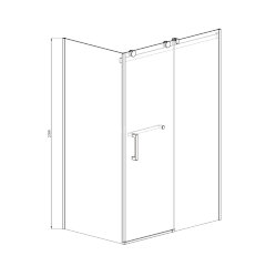 Душевое ограждение Azario VANCOUVER 800х1200х2000 R, без поддона, прозрачное стекло 8 мм, цвет профиля серебро (AZ-NKF1131 R 800)