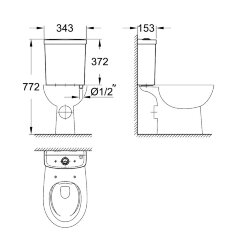 Смывной бачок для унитаза Grohe Bau Ceramic (39436000)