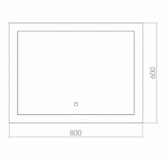 Зеркало AZARIO Норма-6 800х600 (c подсветкой и диммером, часы+сенсор выкл + подогрев+ радио, bluetoo