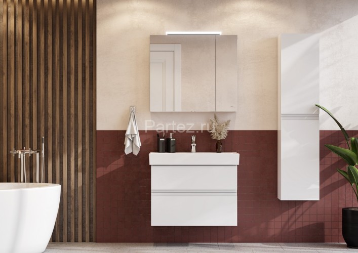 Тумба под раковину Roca Oleta 80 подвесная, 2 ящика, белый глянец (A857640806)