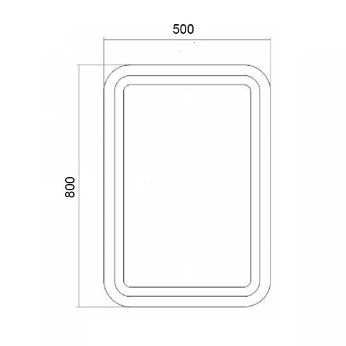 Зеркало Стиль 500х800 с сенсорным выключателем, на подложке (CS00080496)