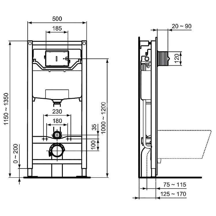 Инсталляция для подвесного унитаза Ideal Standard Prosys (R0204промо)