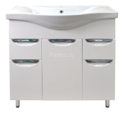 Комплект тумба Стиль-100/2 1000х800х350 напольная, с раковиной Basic 100 (CS00070580)