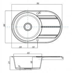 Кухонная мойка AQUATON Амира, жемчуг (1A712932AI240)