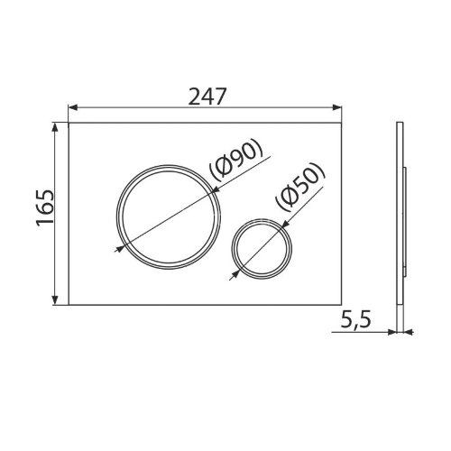 Кнопка смыва Alcadrain, хром матовый/хром глянец (M772)