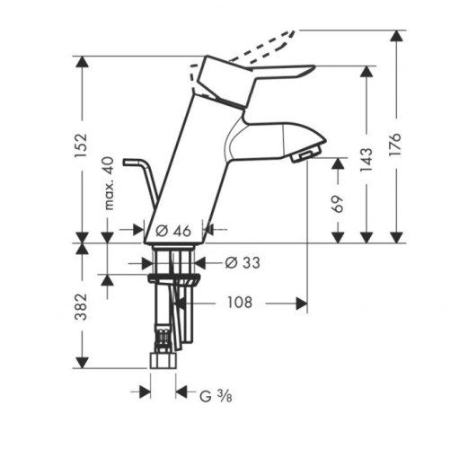 31701000 XX Focus S Смеситель для раковины, однорычажный