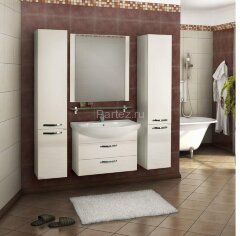 Пенал подвесной AQUATON Ария с корзиной для белья, белый (1A134403AA010)