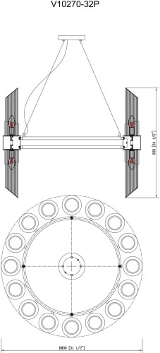 Подвесная люстра Moderli V10270-32P