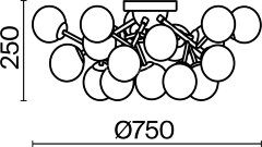 Потолочная люстра Maytoni MOD545PL-20G