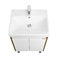 Тумба под раковину AQUATON Сканди 55 Doors универсальная, Белый/Дуб Рустикальный (1A278801SDZ90)