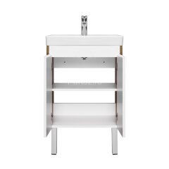 Тумба под раковину AQUATON Сканди 55 Doors универсальная, Белый/Дуб Рустикальный (1A278801SDZ90)