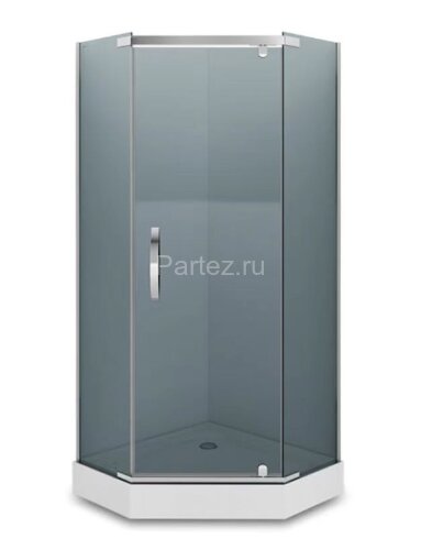Душевое ограждение Loranto NEO 90x90x200 серое закаленное стекло 8 мм, Easy clean, профиль серебро, без поддона (CS-22112)