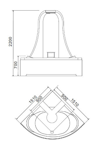 Акриловая ванна Gemy G9069 O