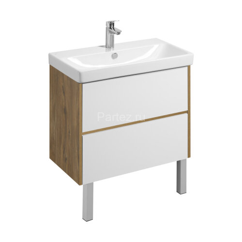 Тумба под раковину AQUATON Сканди 80 белый, дуб рустикальный (1A283001SDZ90)