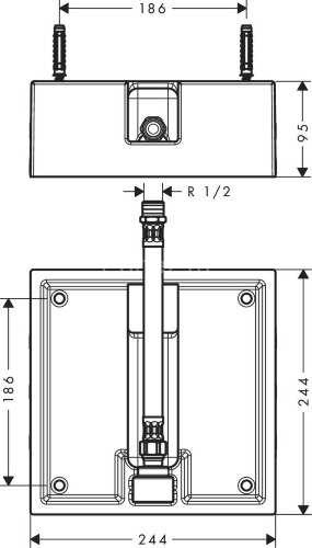 26471180 Скрытая часть верхнего душа Hansgrohe, 260×260 мм