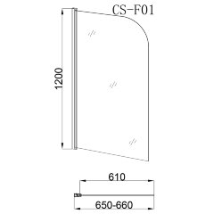Шторка для ванны Loranto 65х120 цвет профиля хром (CS-F01 120*65)