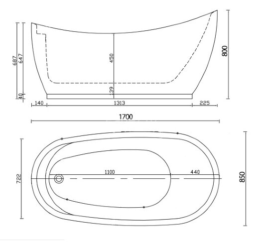 Акриловая ванна Gemy G9242