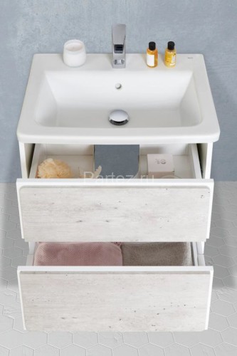 Модуть для раковины Roca Z Ronda, 80 см, с сифоном Prevex, бетон/белый матовый (RU93.0.300.4)